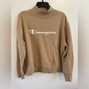 Champion Beige High Neck Sweater - Size Large